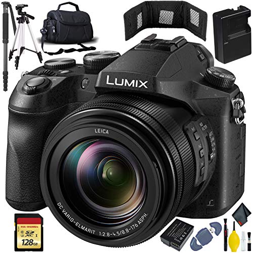 Panasonic Lumix DMC-FZ2500 Digital Camera - Included Battery Pack - Charger - 128GB Card - Wallet - Reader - Padded Case XL - Additional Battery - Tripod - Monopod + More