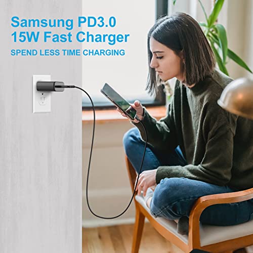 Samsung 15W USB-C Fast Charging Wall Charger(USB-C Cable Included) for Samsung Galaxy S8/S8 Plus/S9/S10/S10 Plus/S10E/ S20/S20 Plus/S21/S21 Ultra/Note 8/Note 9/Note 10/Note 20