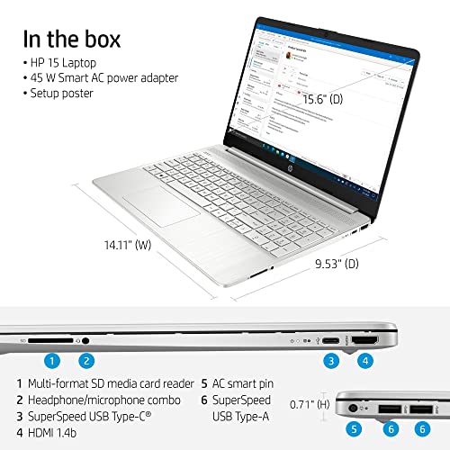 2021 Newest HP 15.6" Micro-Edge HD Laptop, Intel Core i3-1115G4 up to 4.1GHz (Beat i5-1035G4), 8GB RAM, 512GB NVMe SSD, Numpad, Lightweight, WiFi, Bluetooth, Webcam, Fast Charge, HDMI, Win10 S