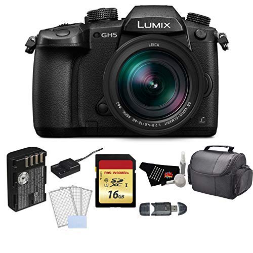 Panasonic Lumix DC-GH5 Mirrorless Micro Four Thirds Digital Camera with 12-60mm Lens Bundle with 16GB Memory Card + LCD Screen Protectors and More6