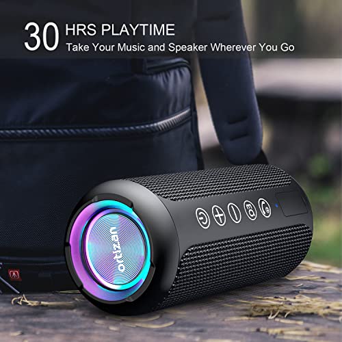 Ortizan Portable Bluetooth Speaker, IPX7 Waterproof Wireless Speaker with 24W Loud Stereo Sound, Outdoor Speakers with Bluetooth 5.0, 30H Playtime,66ft Bluetooth Range, Dual Pairing for Home