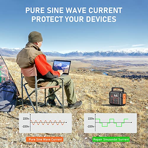PryMAX 330W Portable Power Station (Peak 600W) 296Wh Portable Solar Generator Outdoor Backup Lithium Battery, Mobile Power Station with 110V/330W AC Outlet and LED Light for Family Camping RV Travel Emergency CPAP