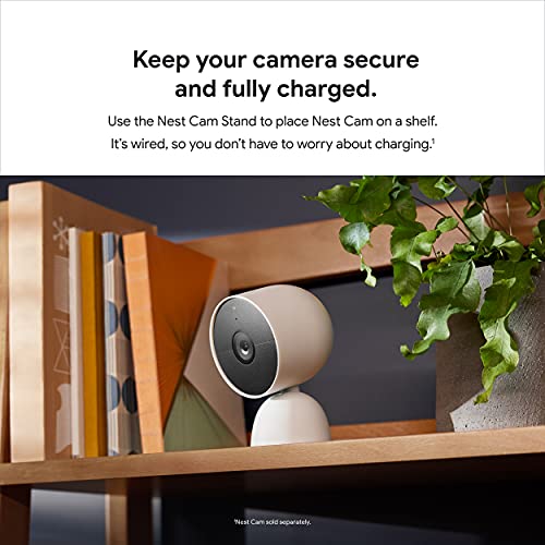 Google Nest Cam Stand - Wired Tabletop Stand for Nest Cam (Battery) Only - Snow