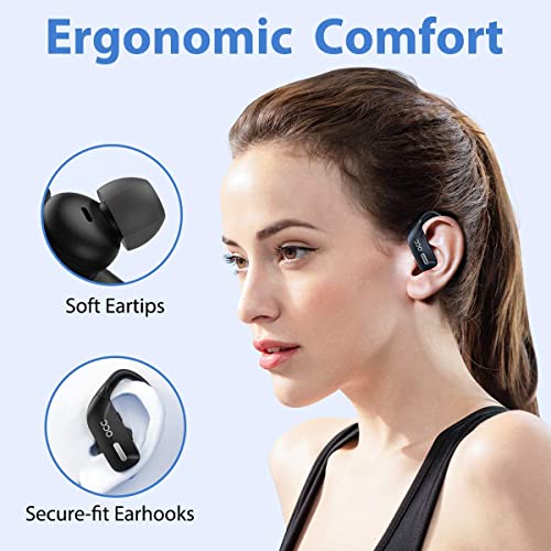 Wireless Earbuds occiam Bluetoth Headphones 48H Play Back Earphones in Ear Waterproof with Microphone LED Display for Sports Running Workout Black