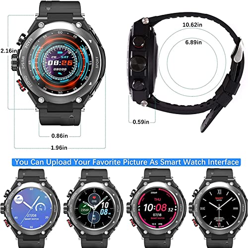 2 PC Guiqu Smart Watch with 6D Stereo Bluetooth Earbuds, 1.3 in Touch HD Screen, IP67 Waterproof Pedometer, Call Receive, 15 Days Battery Life, GPS Sports Watch for Android Phones and iOS Compatible