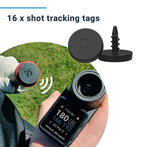 Shot Scope PRO LX+ Laser Rangefinder with Shot Tracking (Gray) - F/M/B Green and Hazard Distances - 100+ Statistics Including Strokes Gained - Adaptive Slope Technology - Red and Black Dual Optics