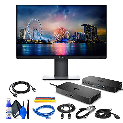 Dell P2719H 23.8" 16:9 Ultrathin Bezel IPS Monitor with Dell WD19 180W Docking Station (130W Power Delivery) USB-C, HDMI, Dual DisplayPort, Monitor Bundle