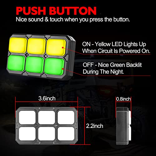 6 Gang Switch Panel, RFROAD LIGHTING Electronic Relay System Switch Pod Touch Switch Box for Truck Boat Off-Road UTV ATV SUV Pickup Car with Push Button Dustproof Cover