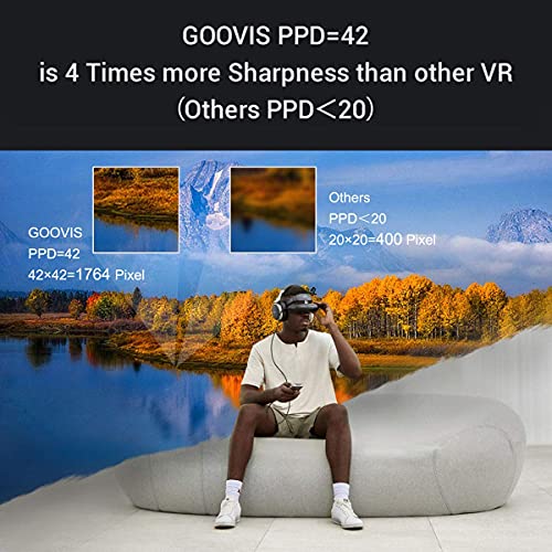 GOOVIS Young Meta -Universe None VR HMD Monitor, with HD M-OLED Display, Eye Protection Head-Mounted Diasplay Compatible with Laptop PC Xbox One Drone PS4 Nintendo Set-top Box Smartphone (Black).