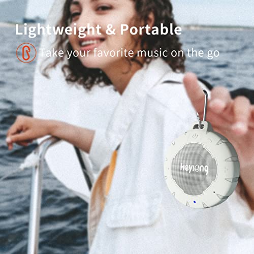 HEYSONG Mini Bluetooth Shower Speaker, IP67 Waterproof Speakers, 15H Playtime, Stereo Pairing, Small Portable Speaker, Cool Gadgets for Bathroom, Pool, Cruise, Hiking, Boat, Beach, Kayak Accessories