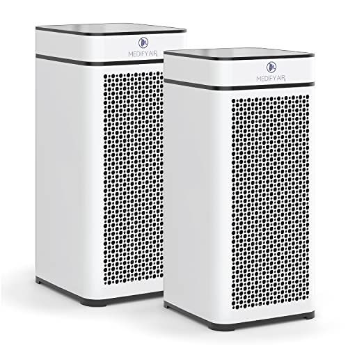 Medify Air MA-40 Air Purifier, 2-Pack, White, 2 Count & True HEPA (H13 99.97%) Air Purifier That Easily Covers 800 Sq. Ft. Touch Panel-White, 1-Pack