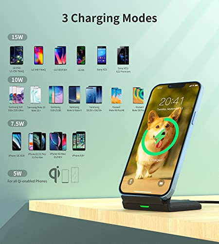 Wireless Charger, [2 Pack] Qi-Certified 10W Max Fast Wireless Charging Stand Compatible with iPhone 13/12/12 Pro/11 Pro Max/SE 2020/XR/XS, Galaxy S22/S22 Ultra/S21/S20/S10 Plus(No AC Adapter)