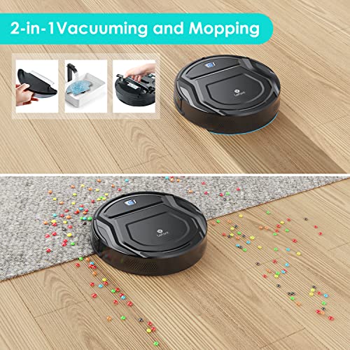 Lefant M210B Robot Vacuum Cleaner, 2000Pa Strong Suction, Slim, Tangle-Free, Compatible with Alexa, Self-Charging Robotic Vacuum Cleaner, Cleans Types of Floor & Carpet, 2 in 1 Robot Vacuum Mop Combo