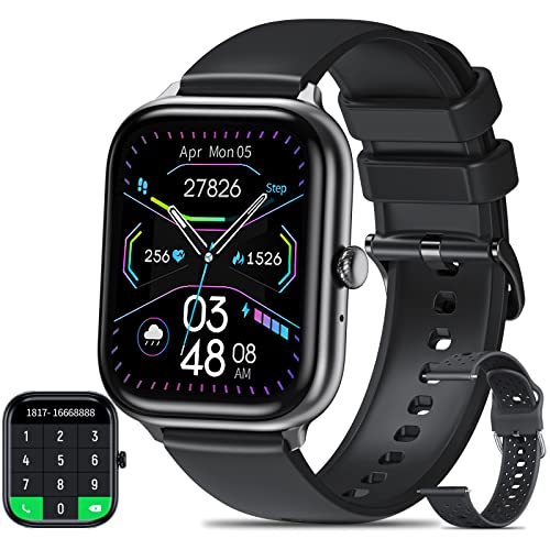 OUFUNI Smart Watch (Answer/Make Calls), 1.75" Full HD Screen Smart Watch for Android iOS Phones, Fitness Tracker with Call/Text/Heart Rate/Sleep Monitor, IP67 Waterproof Smart Watches for Men Women