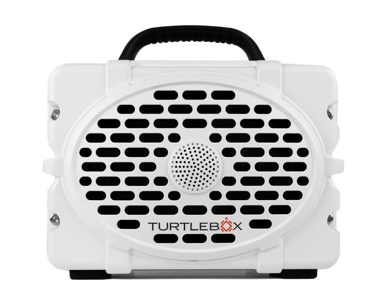 Turtlebox Gen 2: Loud! Outdoor Portable Bluetooth 5.0 Speaker | Rugged, IP67, Waterproof, Impact Resistant & Dustproof (Rich, Full Sound, Plays to 120db, Pair 2X for True L-R Stereo), White