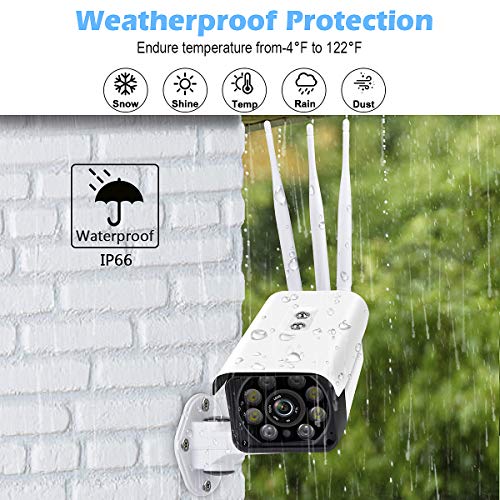Cellular Camera Outdoor, 4G lte Camera for Security with 1080P for Night Vision, Cellular Security Camera with Motion Detection Alert for Home Security, 4G Cellular Camera Surveillance for 2 Way Audio