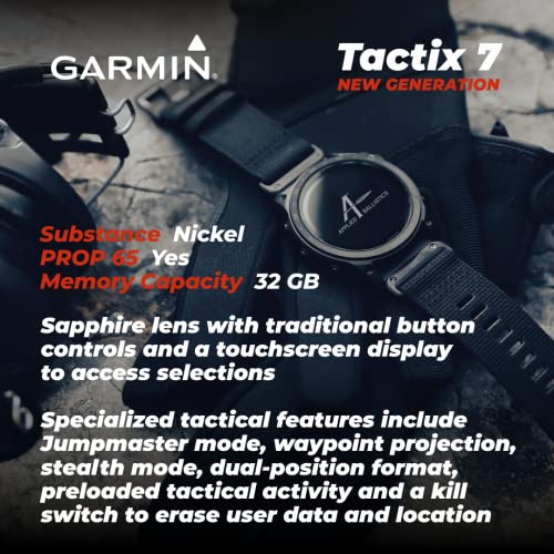 Garmin tactix 7 GPS Tactical Smartwatch with Wearable4U Bundle (tactix 7 Standard, Black Earbuds)