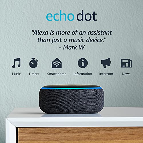 Echo Dot (3rd Gen, 2018 release) - Smart speaker with Alexa - Charcoal