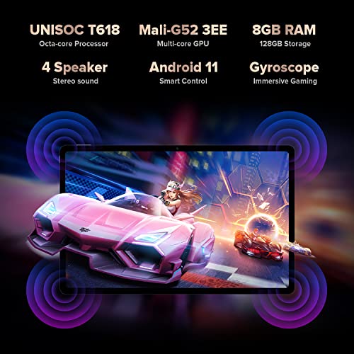 TECLAST T40Pro Gaming Tablet 10.4 inch Android 11 Tablet 18W PD Fast Charge 8GB+128GB 2000x1200 FHD Android Tablet 13MP Camera 2.0GHz Octa Core Tablet Dual WiFi Bluetooth Metal GPS 7000mAh(512GB TF)