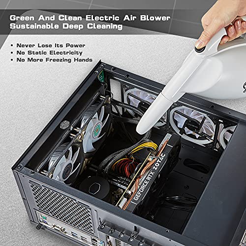 SIN SHINE - Compressed Air 3.0- Multi-Use Electric Air Duster for Cleaning Dust, Hairs, Crumbs, Scraps for Laptop, Computer, Replaces Compressed Air Cans (AD01-White)