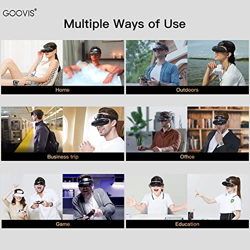 GOOVIS Lite - Personal 3D Cinema Headsets 4K OLED Display Movies Goggles Glasses Built-in Hyperopia & Myopia Lens Compatible with PC, Smart Phone, Set-top Box