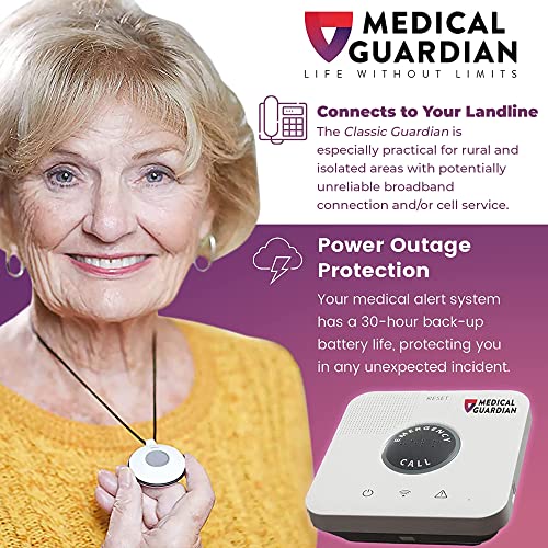 Classic Guardian Medical Alert System by Medical Guardian - Senior Medical Alert, 24/7 Panic Button, 1,300 Feet of Protection, Elderly Assistance Products and Elderly Monitoring for Caregiver