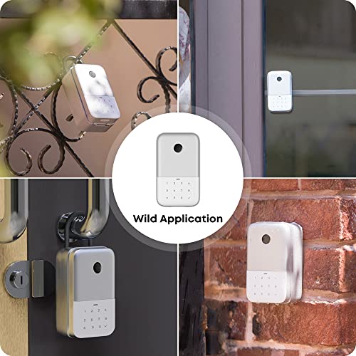 Newest Smart Lock Box, 2021 YEEUU Electronic Fingerprint Lock Box for Key, Wall Mount/Knob Hang with Bluetooth APP, IP65 Weatherproofing Perfect for Smart Home, Airbnb and Rental Business(K241)