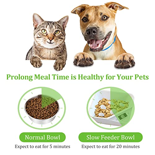 YCWF Slow Feeder Dog Bowl,Pet Feeder with Electronic Scale,Accurately Control Pet Intake,Pet Food Scale with Detachable Slow Food Bowl,Includes 1 Collapsible pet Food Scoop,for Small Medium Dogs Cats