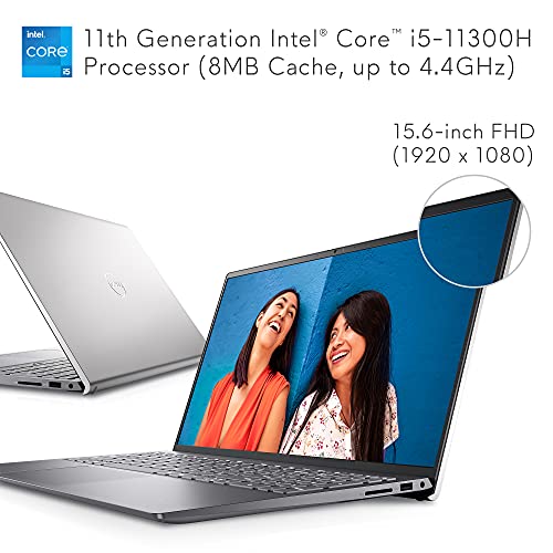 Dell Inspiron 15 5510 15.6 Inch Laptop Computer - Full HD (1920 x 1080) Display - Intel Core i5-11320H, 8GB DDR4 RAM, 512GB SSD, Intel Iris Xe Graphics, Windows 11 Home - Platinum Silver