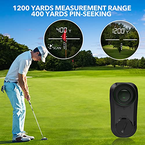 Golf Rangefinder, 1200 Yards High Precision Professional Laser Range Finder Golfing with Pinsensor, Speed, Slope Compensation, 6X Magnification