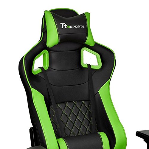 Thermaltake Tt eSPORTS GT Fit F100 Racing Bucket Seat Style Ergonomic Gaming Chair Black/Green