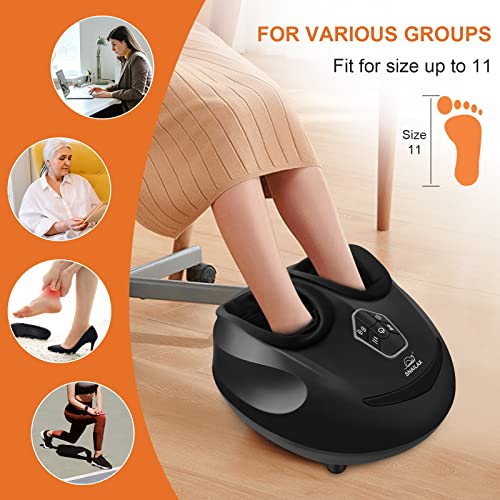 SNAILAX Foot Massager Machine with Heat,Shiatsu Feet Massager for Plantar Fasciitis and Neuropathy Pain Relief,Kneading,Compression,Rolling Heated Foot Warmer Massager,Gifts for Women,Men