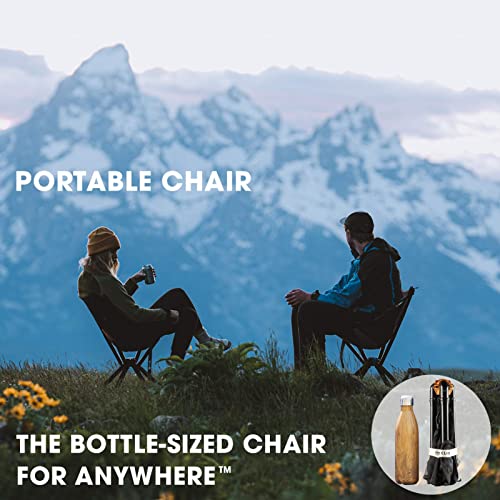 CLIQ Camping Chairs - Most Funded Camping Chair in Crowdfunding History. | Bottle Sized Compact Outdoor Chairs | Sets up in 5 Seconds | Supports 300lbs | Aircraft Grade Aluminum (Black)