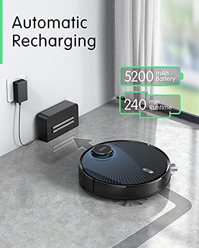 ZOOZEE Z70 Robot Vacuum and Mop, Compatible with 5 GHz WiFi, Precise Lidar Navigation Robotic Vacuum with 3500 Pa Power Suction, Multi-Floor Mapping, 5200 MAh LG Battery, Work with Alexa