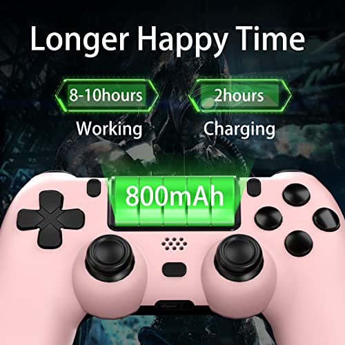 【Upgraded】 YUYIU Wireless Controller for Ps4 Remote Plays-tation 4/Slim/Pro/PC, Gaming Controllers with Dual Vibration Shock Speaker, Camo Red with Headphone Jack Touch Pad Six Axis Motion Control
