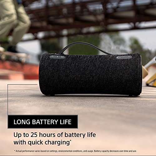 Sony SRS-XG300 X-Series Wireless Portable-Bluetooth Party-Speaker IP67 Waterproof and Dustproof with 25 Hour-Battery and Retractable Handle, Black