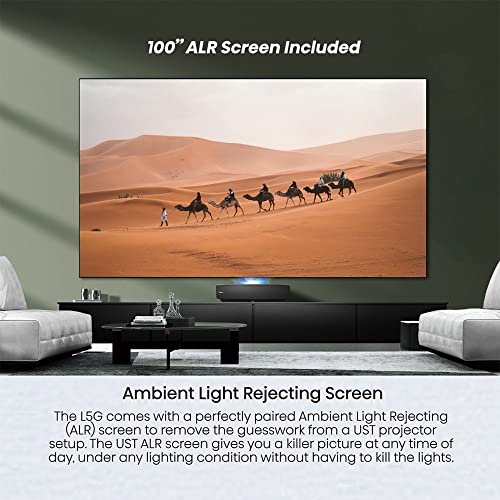 Hisense 100L5G-CINE100A 100" 4K Ultra-Short-Throw Laser TV & 100' ALR Cinema Screen Bundle with Premium 4 YR CPS Enhanced Protection Pack