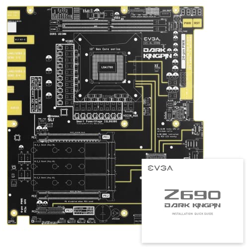 EVGA Z690 Dark K|NGP|N, 121-AL-E699-KR, LGA 1700, Intel Z690, PCIe Gen5, SATA 6Gb/s, 2.5Gb/s LAN, WiFi6E/BT5.2, USB 3.2 Gen2x2, M.2, U.2, EATX, Intel Motherboard