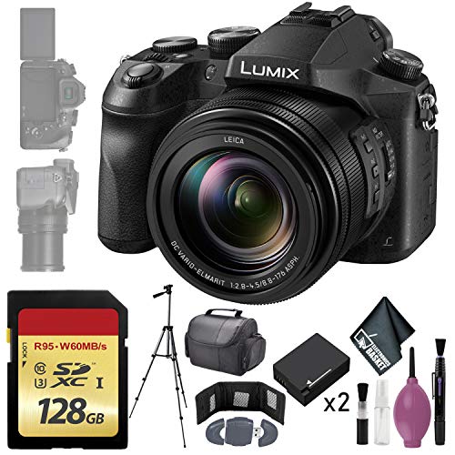 Panasonic Lumix DMC-FZ2500 Digital Camera - 128GB - Memory Card Wallet - Reader - Battery x2-72" Tripod - Case