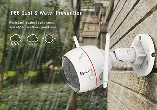 EZVIZ Outdoor Security Camera Surveillance IP66 Weatherproof 100ft Night Vision Strobe Light and Siren Alarm 2.4G Wi-Fi/Wired Two-Way Audio Works with Alexa Google Home IFTTT iOS Android App 4mm Lens