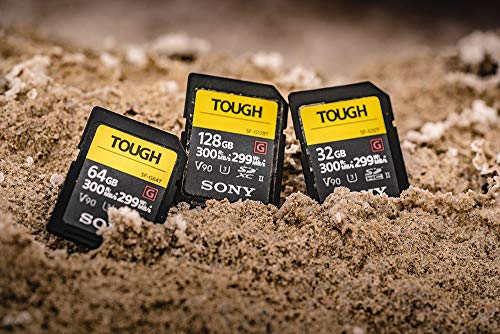 Sony TOUGH-G series SDXC UHS-II Card 128GB, V90, CL10, U3, Max R300MB/S, W299MB/S (SF-G128T/T1)