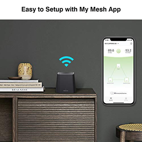 Meshforce M3s Mesh WiFi System (Midnight Black), Mesh Router for Wireless Internet Coverage, Replaces WiFi Router and Extender, Covers 6+ Bedrooms and 60+ Devices (3-Pack) (3-Pack)