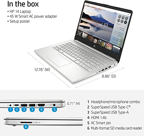 2023 Newest HP 14 inch FHD Laptop, AMD Ryzen 3 3250U, 16GB DDR4 RAM, 1TB SSD, AMD Radeon Graphics, WiFi, USB Type-C, HDMI, Windows 11 Home, Long Battery Life, Bundle with JAWFOAL