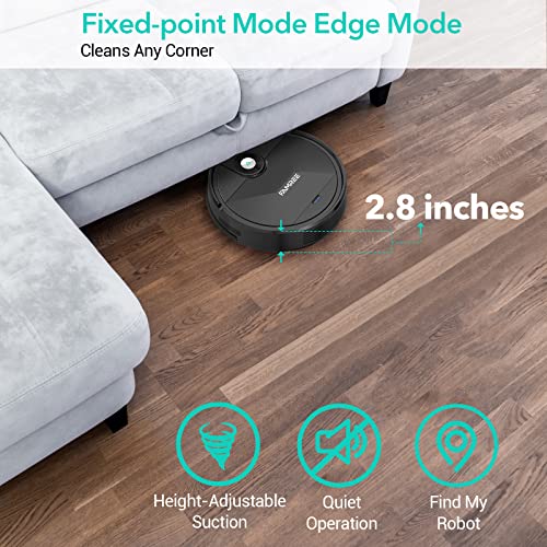 Famree MT-200 Robot Vacuum Cleaner, 1800Pa Strong Suction WiFi/App Self-Charging Robotic Vacuums Quiet Mini Vacuum for Hard Floor, Low/Medium-Pile Carpets