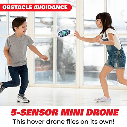 Force1 Scoot Hand Operated Drone for Kids or Adults - Hands Free Motion Sensor Mini Drone, Easy Indoor Small UFO Toy Flying Ball Drone Toy for Boys and Girls Kids Drones (Blue)