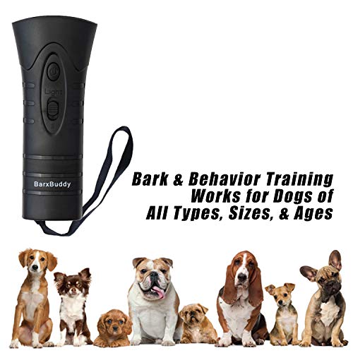 BarxBuddy Anti Barking Control Device (The Orignal Bark Training Tool) Ultrasonic Sound with LED Lights and Strap - Safe for All Dogs of All Breeds & Ages
