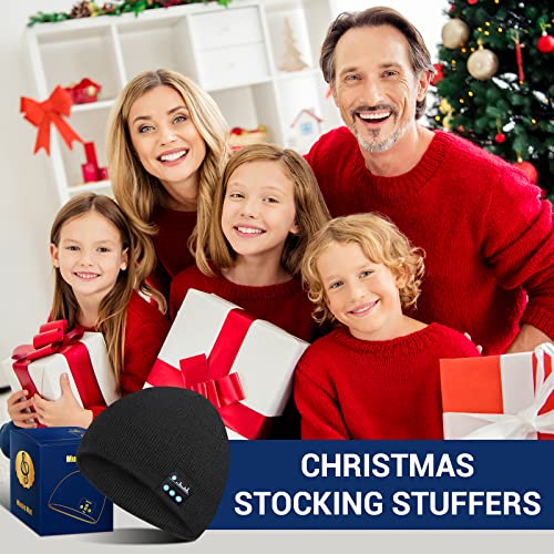 Stocking Stuffers for Men Women Bluetooth Beanie Hat with Headphones, Christmas Tech Gifts for Teen Boys Girls Teenagers Boyfriend Brother, Birthday Presents Unique Gift Idea for Men Dad Husband Him