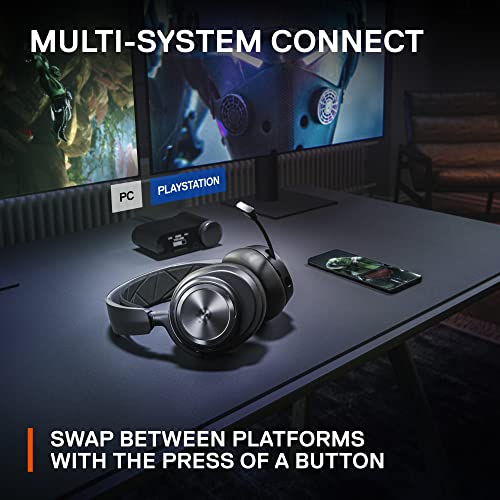 SteelSeries Arctis Nova Pro Wireless Multi-System Gaming Headset - Premium Hi-Fi Drivers - Active Noise Cancellation - Infinity Power System - ClearCast Gen 2 Mic - PC, PS5, PS4, Switch, Mobile