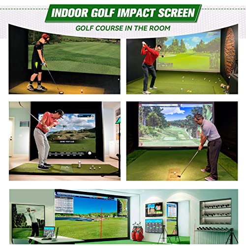 aikeec Indoor Golf Simulator Impact Screen with 14pcs Grommet Holes for Golf Training,Golf Simulators Projection Screen 118*102 inch