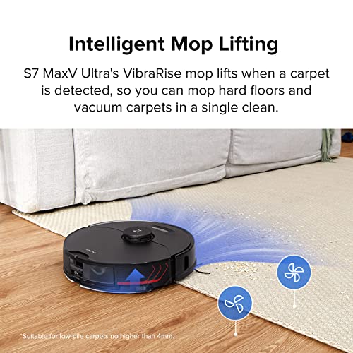Roborock S7 MaxV Ultra Robot Vacuum and Sonic Mop with Empty Wash Fill Dock, Auto Mop Washing, Self-Emptying, Self-Refilling, ReactiveAI 2.0 Obstacle Avoidance, 5100Pa Suction, Works with Alexa